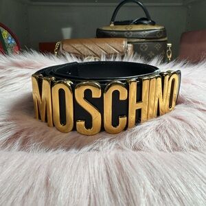 Moschino Statement Gold Lettering Belt